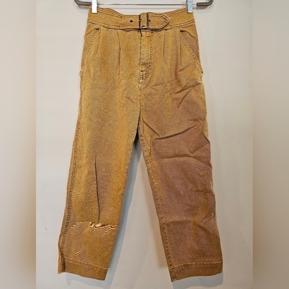 Free People Size 2 Seamed Like the Real Thing Trousers Hi-Rise Pleated Crop Pant - Picture 6 of 12